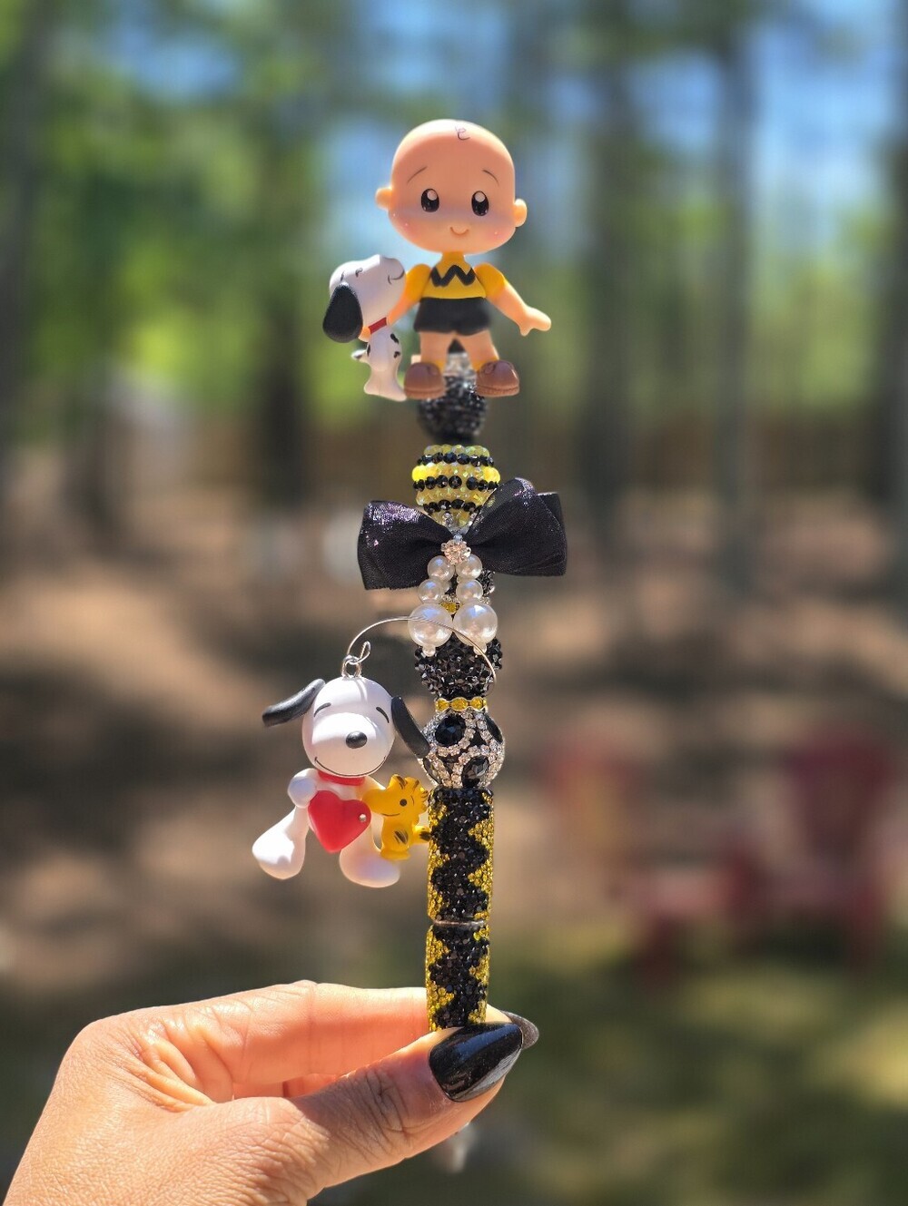 Charlie Brown and Snoopy Themed Beaded Rhinestone Bling Pen